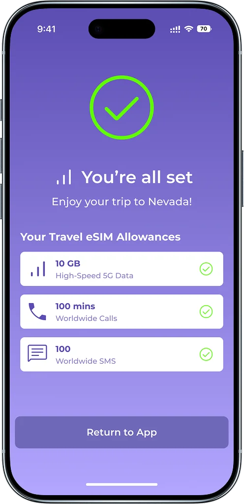 Connected eSIM status on iPhone